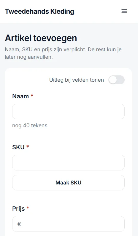 Een artikel toevoegen op een telefoon
